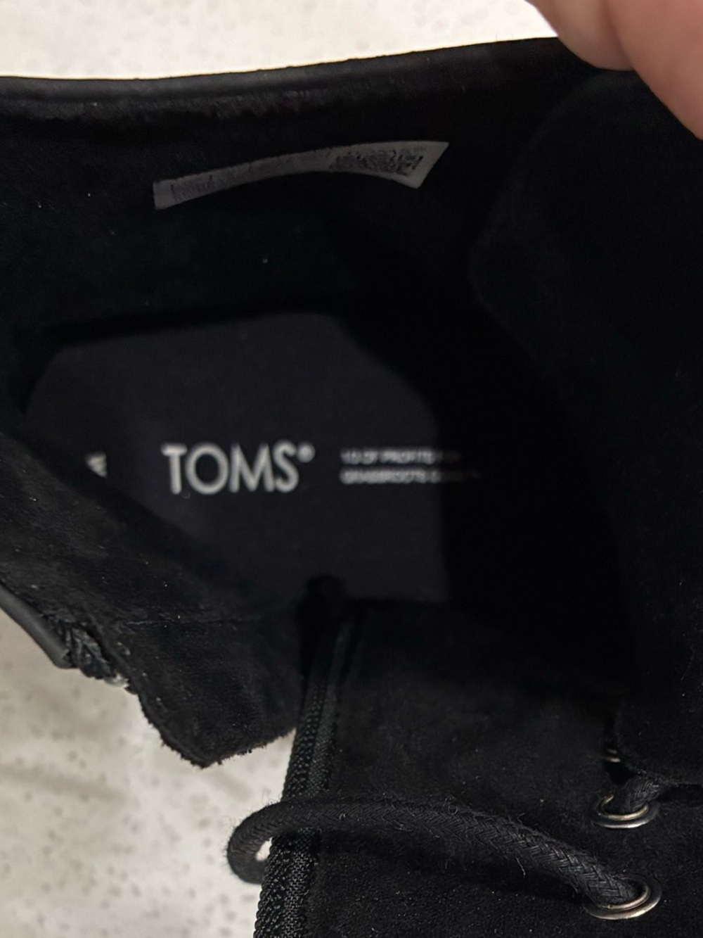 TOMS Black Combat Lug Sole Ankle Boots Lace Up Side Zip Womens Size 7 Like New - Picture 8 of 9